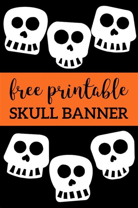 Free Printable Halloween Skull Decoration Banner Paper