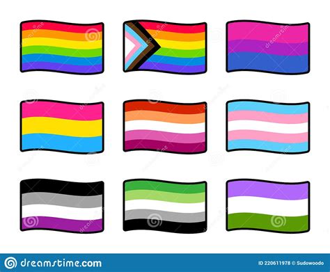 Lgbt Pride Flags Set Stock Vector Illustration Of Rainbow 220611978