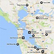 Kaart van de luchthaven van San Francisco: luchthaventerminals en ...