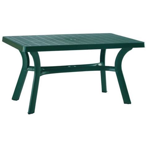 Sunrise Resin Rectangle Outdoor Dining Table Inch Dark Green Isp