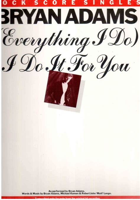 Bryan Adams Everything I Do I Do It For You Rock Score Singles