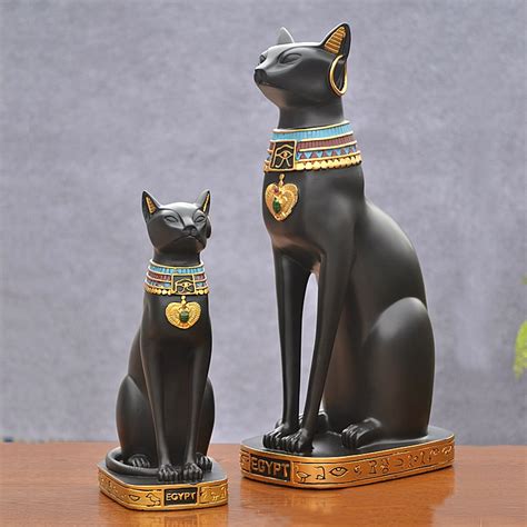 egyptian cat pyramid jesus statue god zeus temple cat god bauble lucky cat statue figurine tea