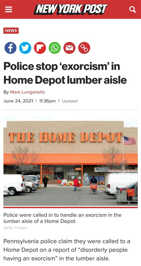 Police Stop ‘exorcism In Home Depot Lumber Aisle The Donald