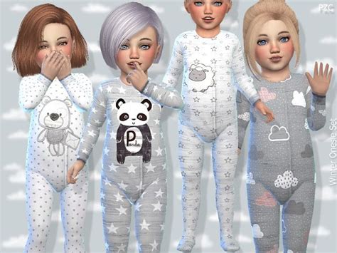 Sims 4 Ccs The Best Toddler Winter Onesie Set By Pinkzombiecupcake