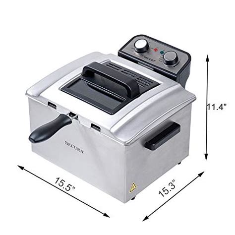 Secura Electric Deep Fryer 1800w Large Stainless Steel With With Triple