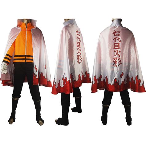 Naruto 7th Hokage Naruto Uzumaki Outfit Uniform Full Set Cosplay