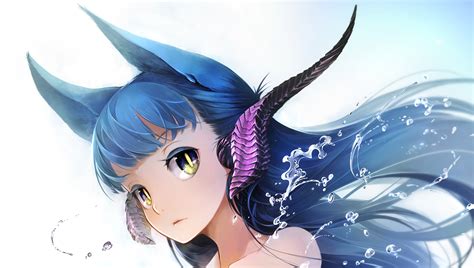 Anime Girls Anime Original Characters Animal Ears Blue Hair Long Hair Wallpapers Hd