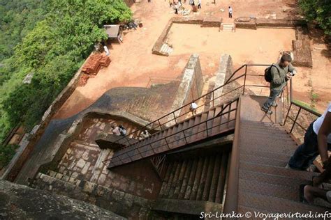 Iron Stairs Up To The Rock From The Lion Statue Sigiriya Sri Lanka