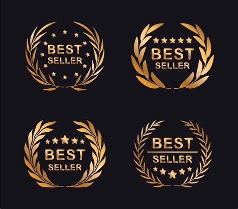 Premium Vector Best Seller Badge Best Seller Gold Logo Design With