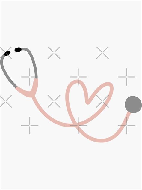 Pink Heart Stethoscope Sticker For Sale By Jaquemv Redbubble