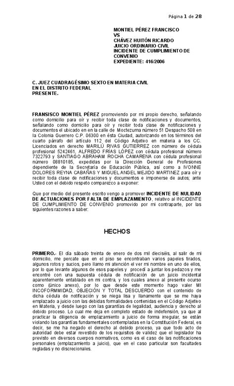 Formato De Juicio De Nulidad En Materia Civil Diario Nacional 2024