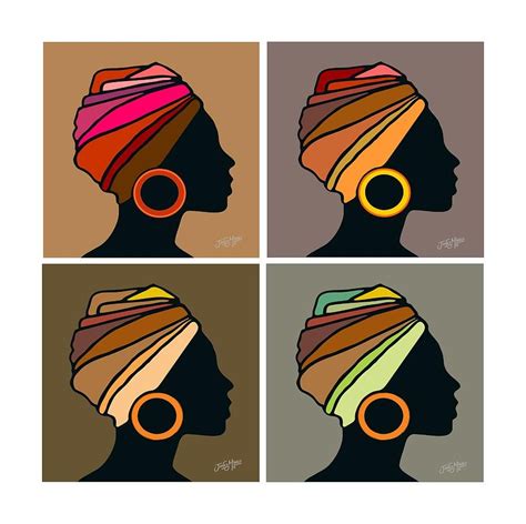 African Digital Art African Women Head Wrap By James Mingo African