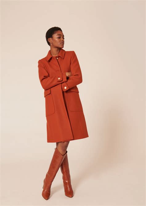 Brown Morphee Coat In Wool Cloth Tara Jarmon