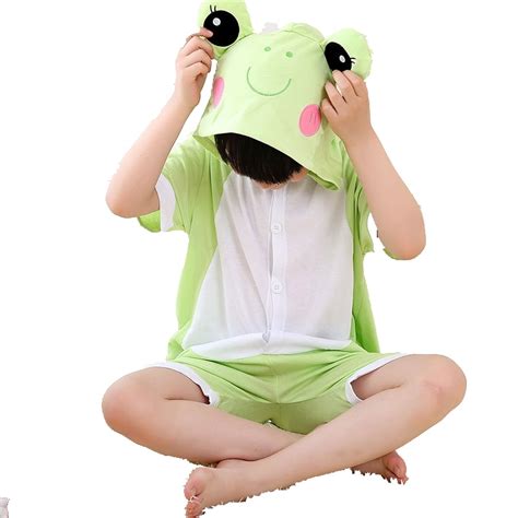 Summer Animal Anime Green Frog Cosplay Costume Cotton Pajama Halloween