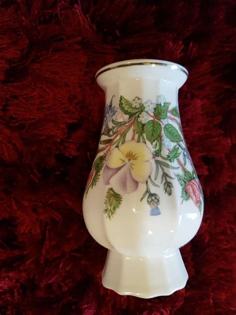 2 Aynsley Bone China Wild Tudor Small Vases Ebay
