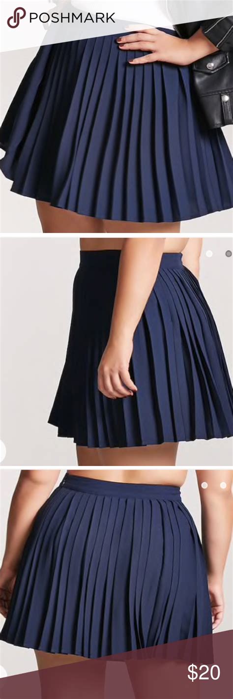 forever 21 navy blue pleated skirt blue pleated skirt skirts pleated skirt