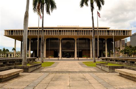 Hawaii State Capitol View From Across Beretania Street Daniel