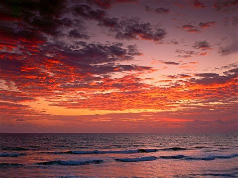 Sunrise Of Atlantic Ocean Jupiter Florida Postcard Sunrise Of Atlantic