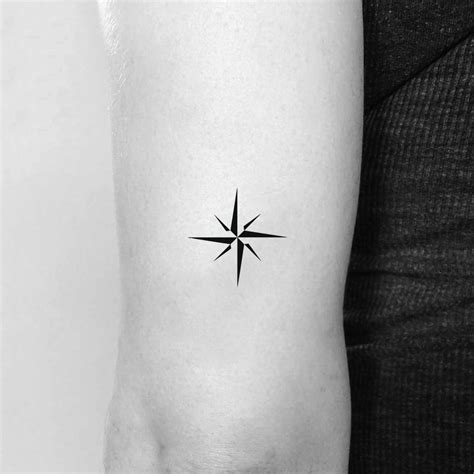 Minimalist Compass Rose Temporary Tattoo Set Of 3 Etsy Wrist