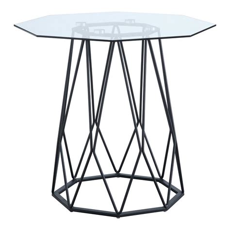 Furniture Of America Growder Contemporary Glass Top End Table In Black