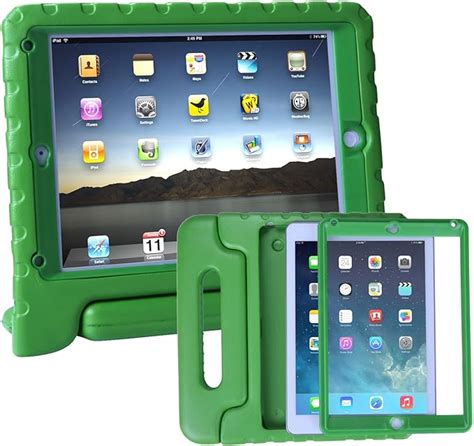 Hde Case For Ipad Air Kids Shockproof Bumper Hard Cover Handle Stand