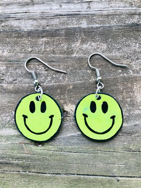 Smiley Face Earring In A Variety Of Colors Etsy