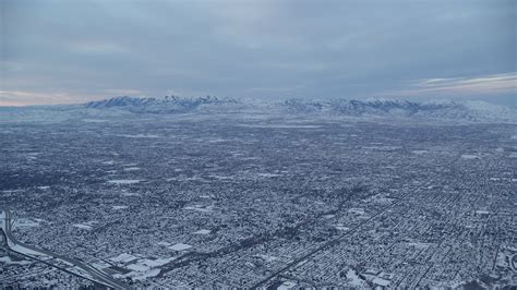 55k Stock Footage Aerial Video Of Salt Lake City Suburbs At Winter