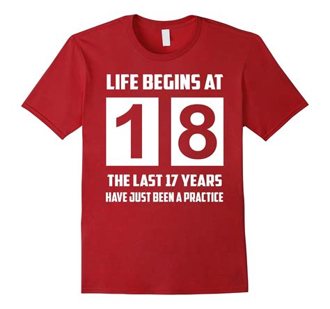 Life Begins At 18 T Shirt 18th Birthday Shirt 18 Years Old Bn Banazatee
