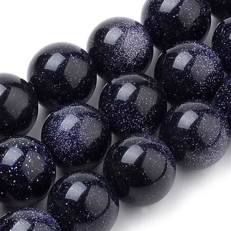 Blue Goldstone Beads Grade A Polished Round Synthetic Etsy