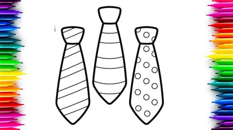 Neckties Drawing How To Draw Neckties Drawing And Coloring For Kids