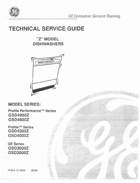 Ge Dishwasher Service Manual