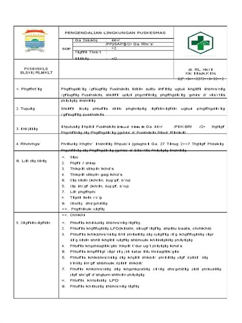 Pdf Sop Pengendalian Lingkungan Puskesmas Baru Pdf