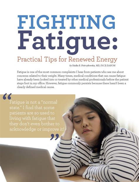 Fighting Fatigue Practical Tips For Renewed Energy Obesity Action