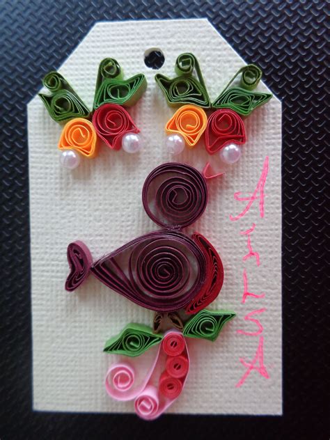 Quilled Christmas Bells And Bird Tag By Karen Miniaci Quilling