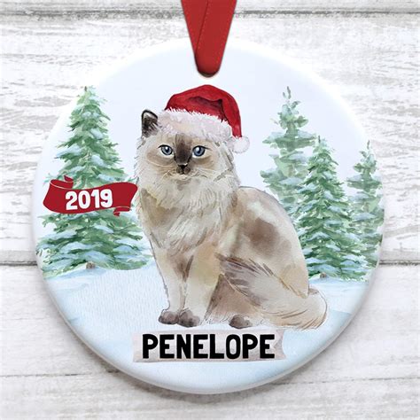 Ragdoll Cat Christmas Tree Ornament Personalized Pet