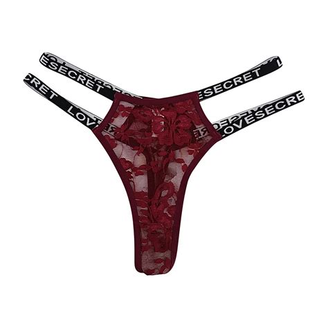 Xflwam Sexy Women Thongs Panties Letter Print G String Sports Thong Low