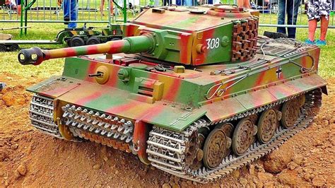 Big Rc Scale Model Tiger Tank In Motion Amazing Military Machine In
