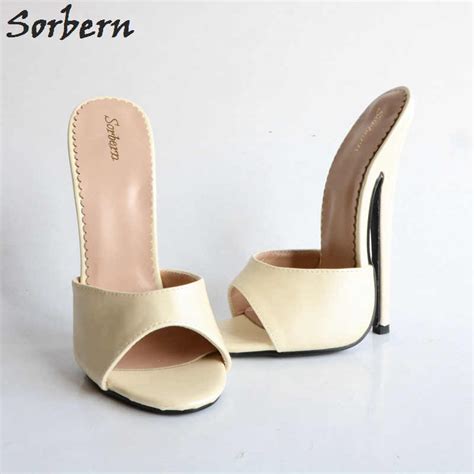 Sorbern 18cm Stiletto Open Toe Outdoor Slippers Women Size 13 Shoes Summer Fetish Slipper Slip