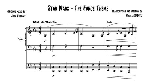 Star Wars The Force Theme Piano Tutorial With Score Youtube
