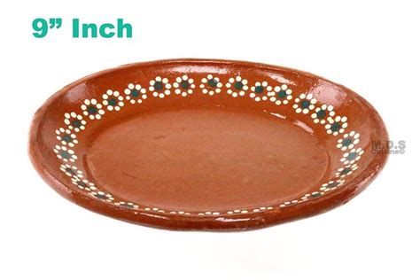 Plato De Barro 9 Inch Para Mole Mexican Plate Traditional Clay Lead