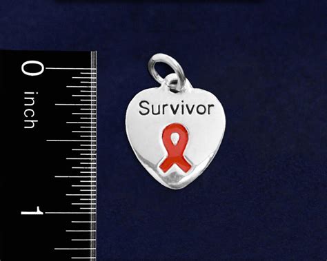 Wholesale Red Ribbon Survivor Heart Retractable Charm Bracelets Aids