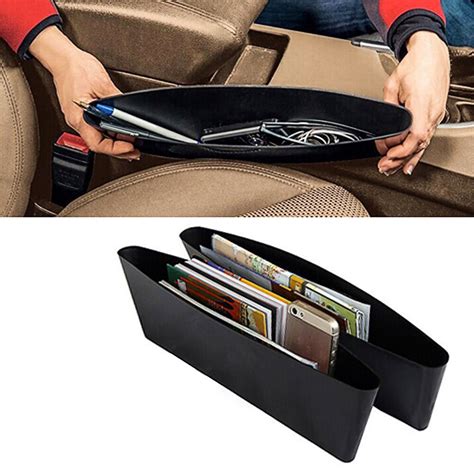 Carchet 2x Car Seat Pockets Catch Catcher Storage Organizer Box Caddy Car Shelf Seat Slit Pocket