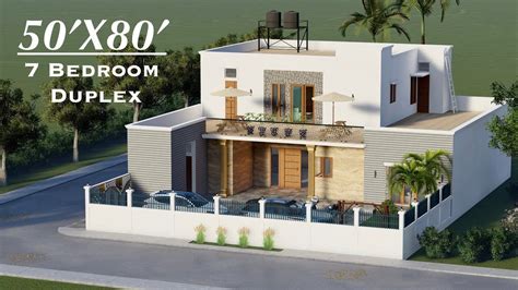 50x80 Duplex House Design 7 Bedroom House Design 4000 Sqft House