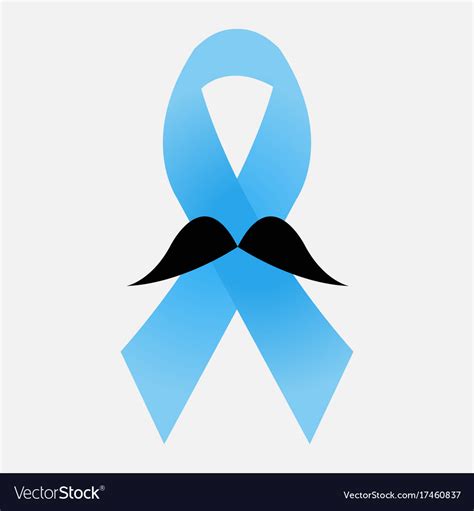 Prostate Cancer Blue Ribbon Royalty Free Vector Image