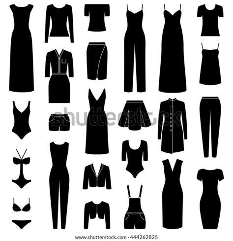 Set Woman Clothes Icons Vector Illustration Stock Vector Royalty Free Shutterstock
