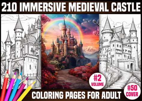 Immersive Medieval Castle Coloring Pages Graphic by E A G L E