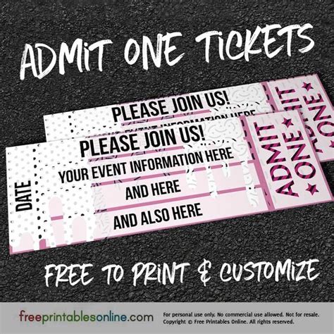 Drip Drop Admit One Ticket Template Free Printables Online In 2023