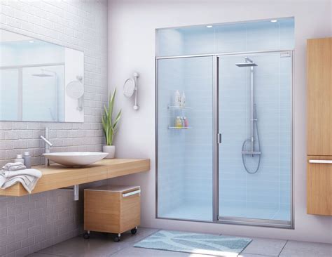 Binswanger Glass Framed Swing Shower Door With Sidelite Glass