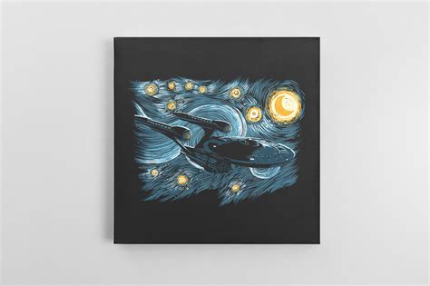 Star Trek Enterprise Van Gogh Starry Night Painting Fan T Etsy