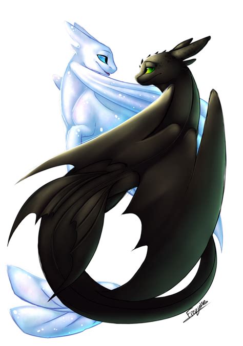 {httyd} toothless and light fury by x demon queen o on deviantart httyd dragons cute dragons
